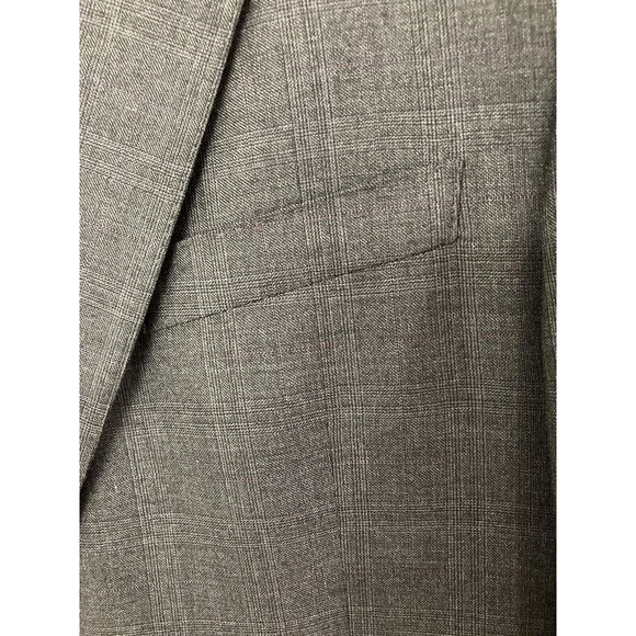 Men's Vintage Cremieux Loro Piana Wool Blazer Sport Coat Gray Plaid 46L - Picture 3 of 13